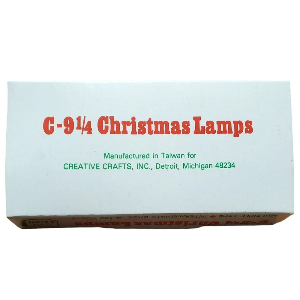 New C-9 1/4 Christmas Lamps Blue Replacement Light Bulbs Intermediate Base VTG